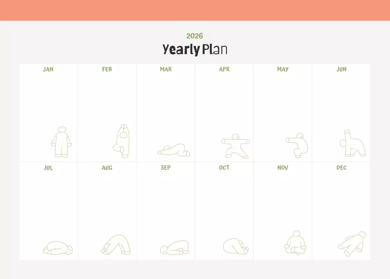 연두 미니멀 요가 캘린더