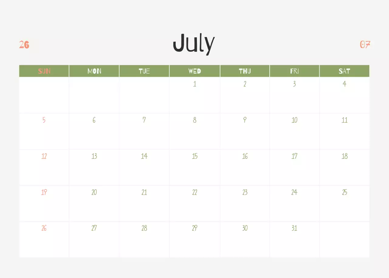 연두 미니멀 요가 캘린더