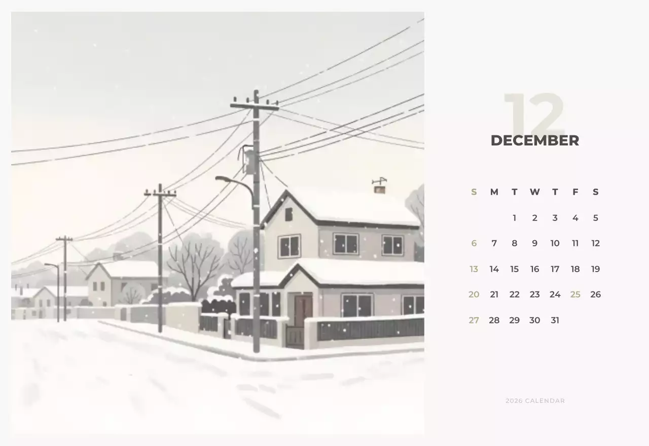 하늘색 심플 도시 캘린더