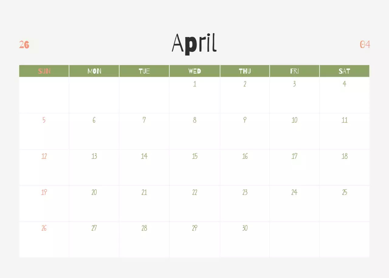 연두 미니멀 요가 캘린더