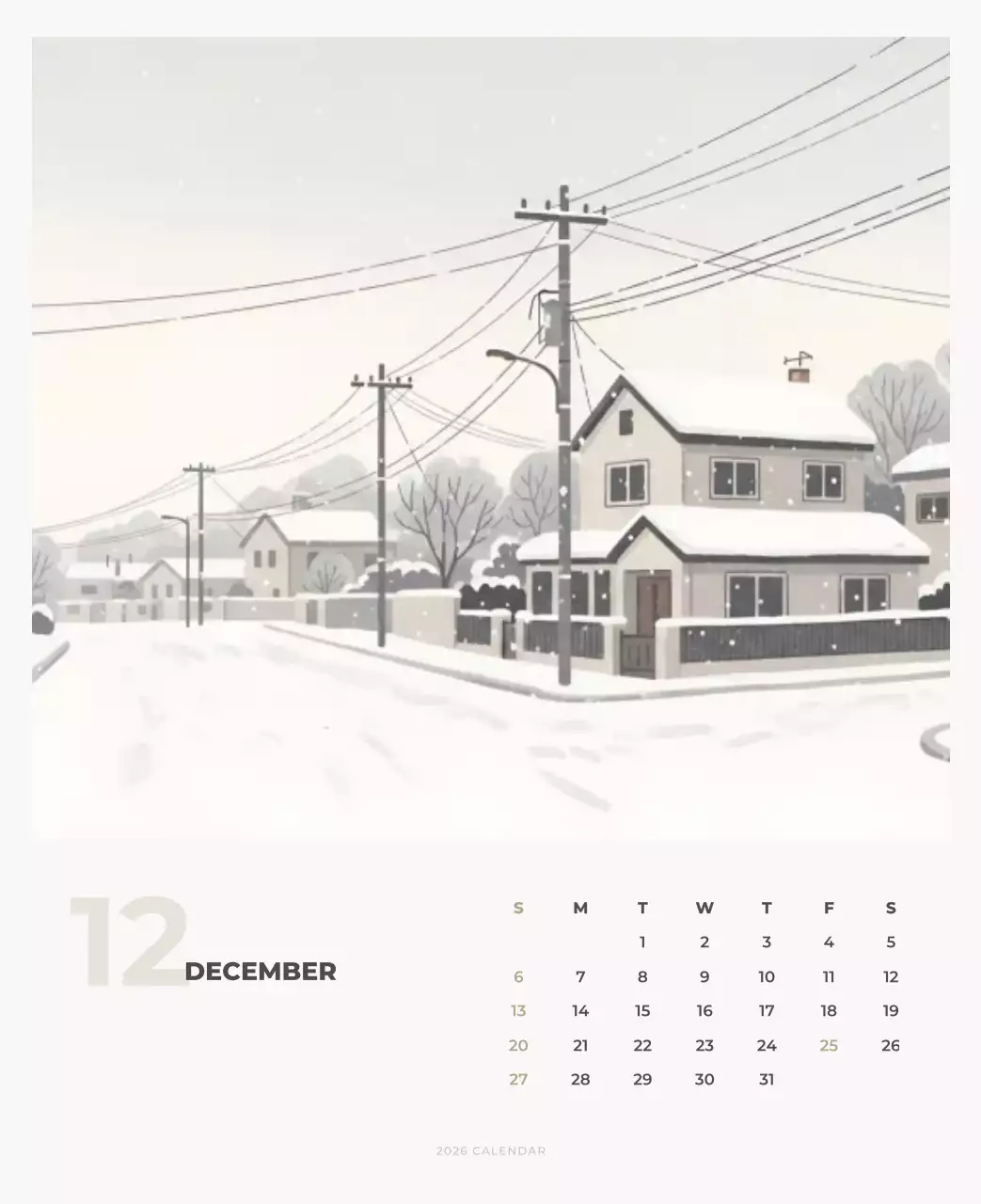 하늘색 미니멀 캘린더 달력