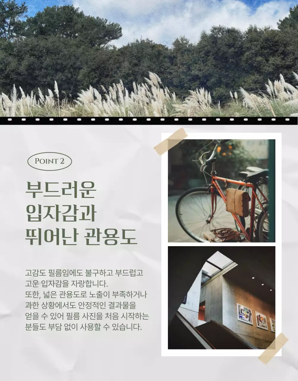 베이지 빈티지 사진 필름 광고