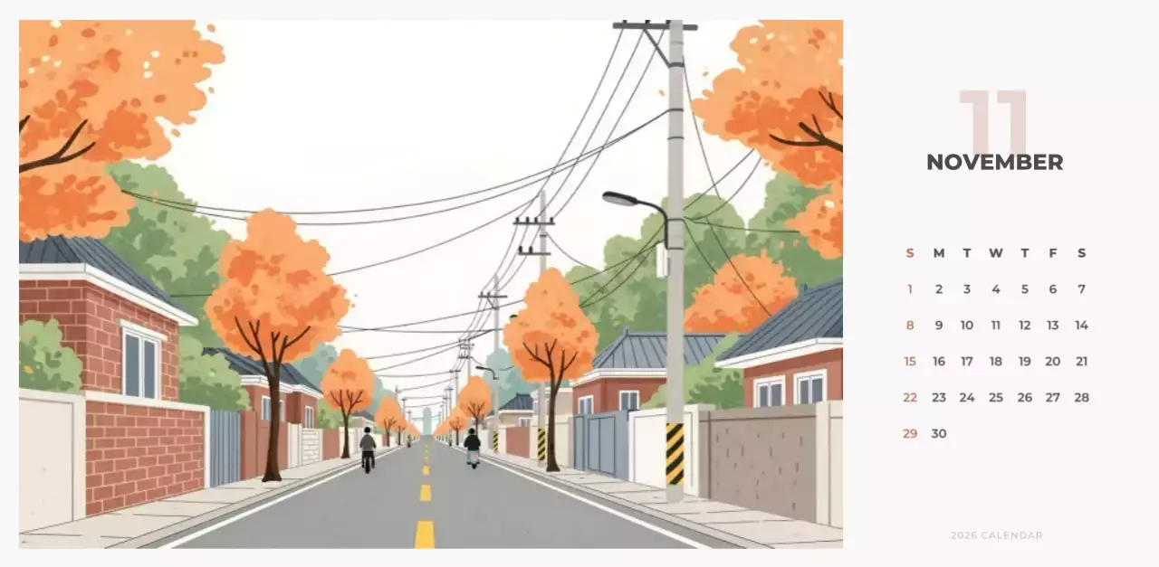 하늘색 심플 달력 캘린더