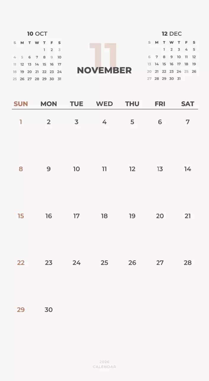 하늘색 심플 캘린더 달력