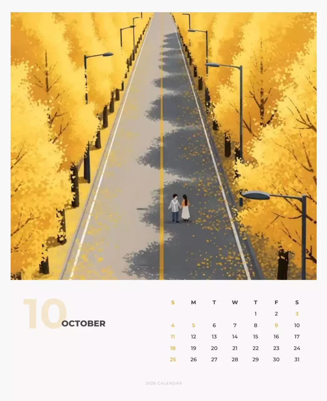 하늘색 미니멀 캘린더 달력