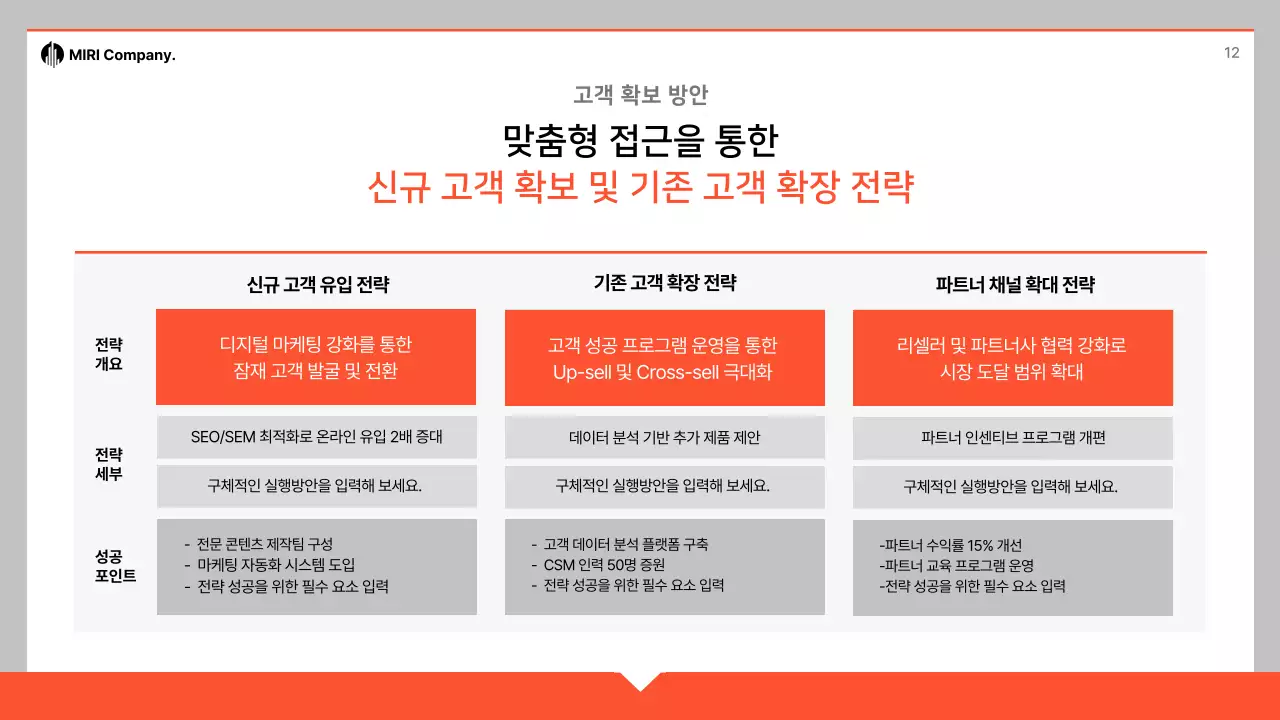 주황 심플 사업 계획서 제안서