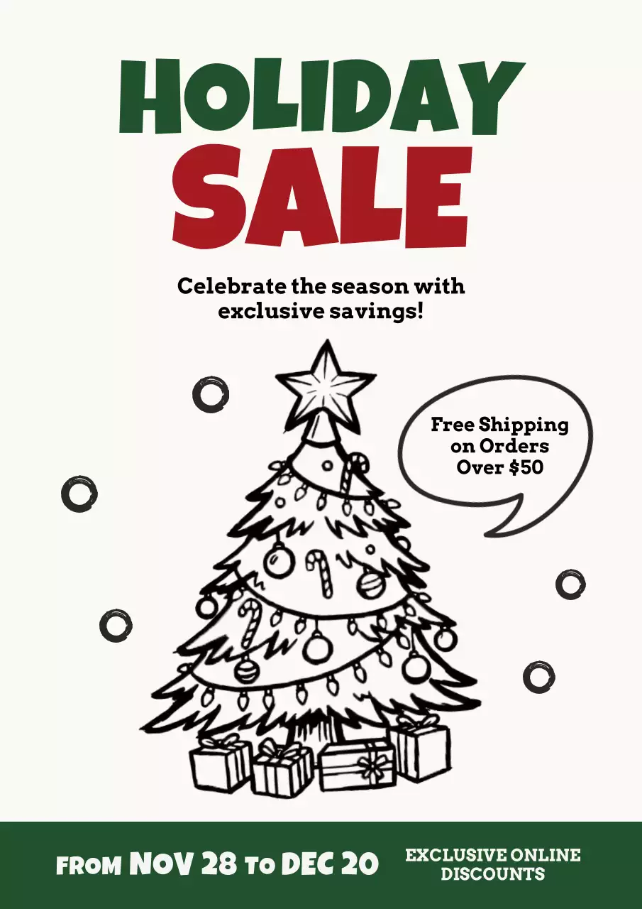 Red Retro Holiday Sale Promotion