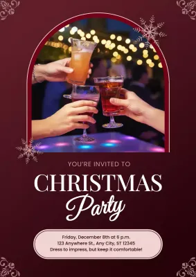 Red Elegant Cocktail Party Invitation Poster