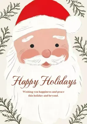 Red Vintage Holiday Greetings Card Poster