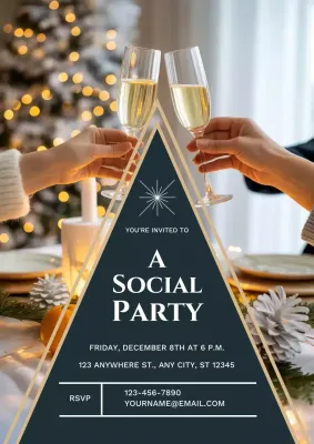 Gold Elegant Cocktail Invitation Poster