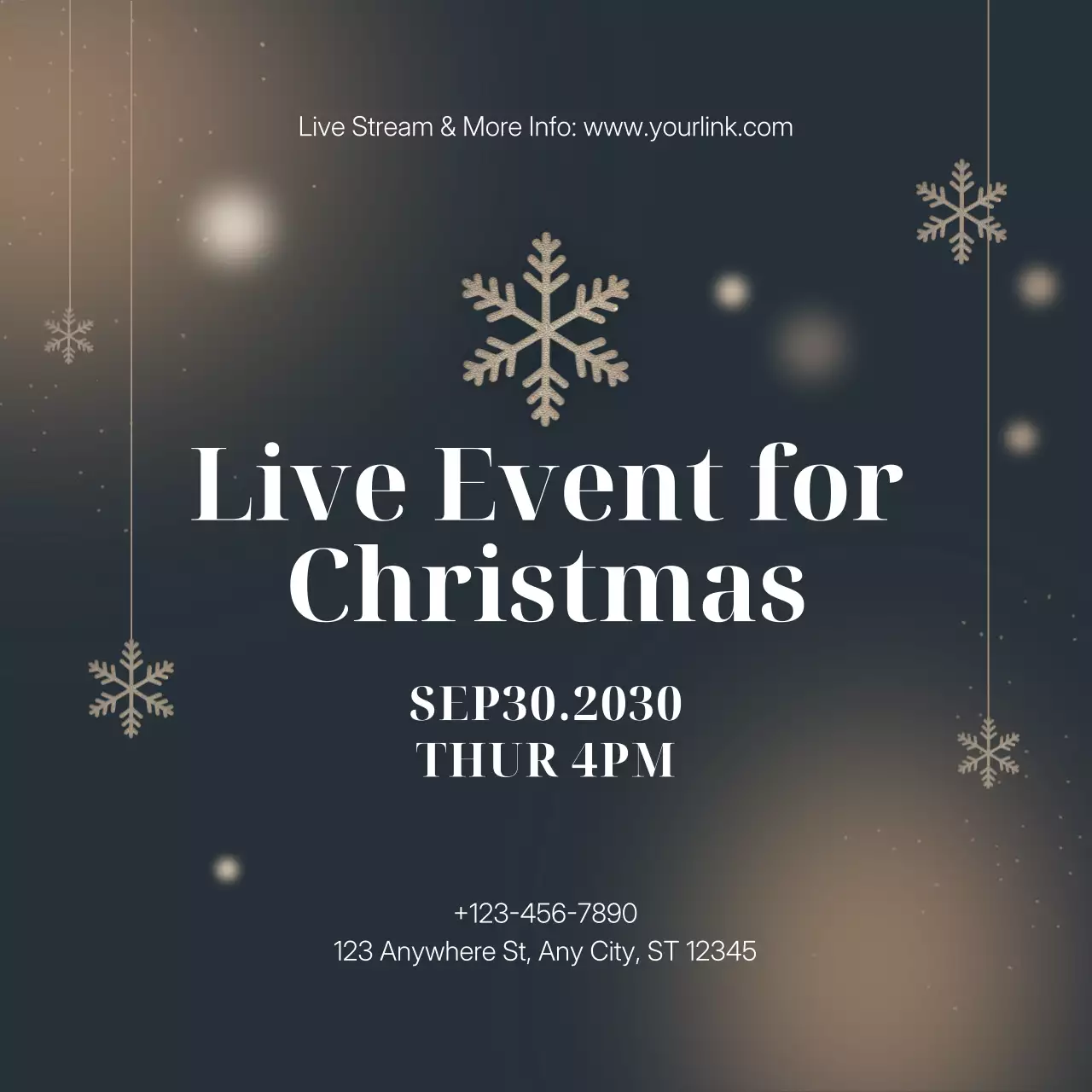 Navy Elegant Christmas Event Announcement Instagram Post
