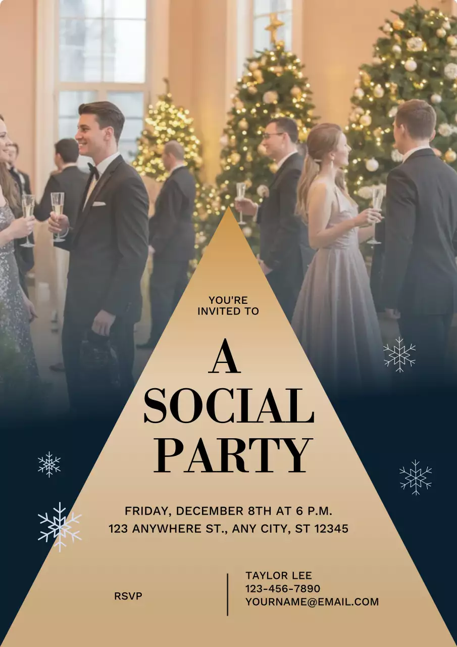 Navy Elegant Cocktail Invitation Poster