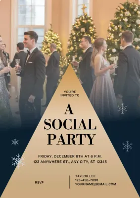 Navy Elegant Cocktail Invitation Poster