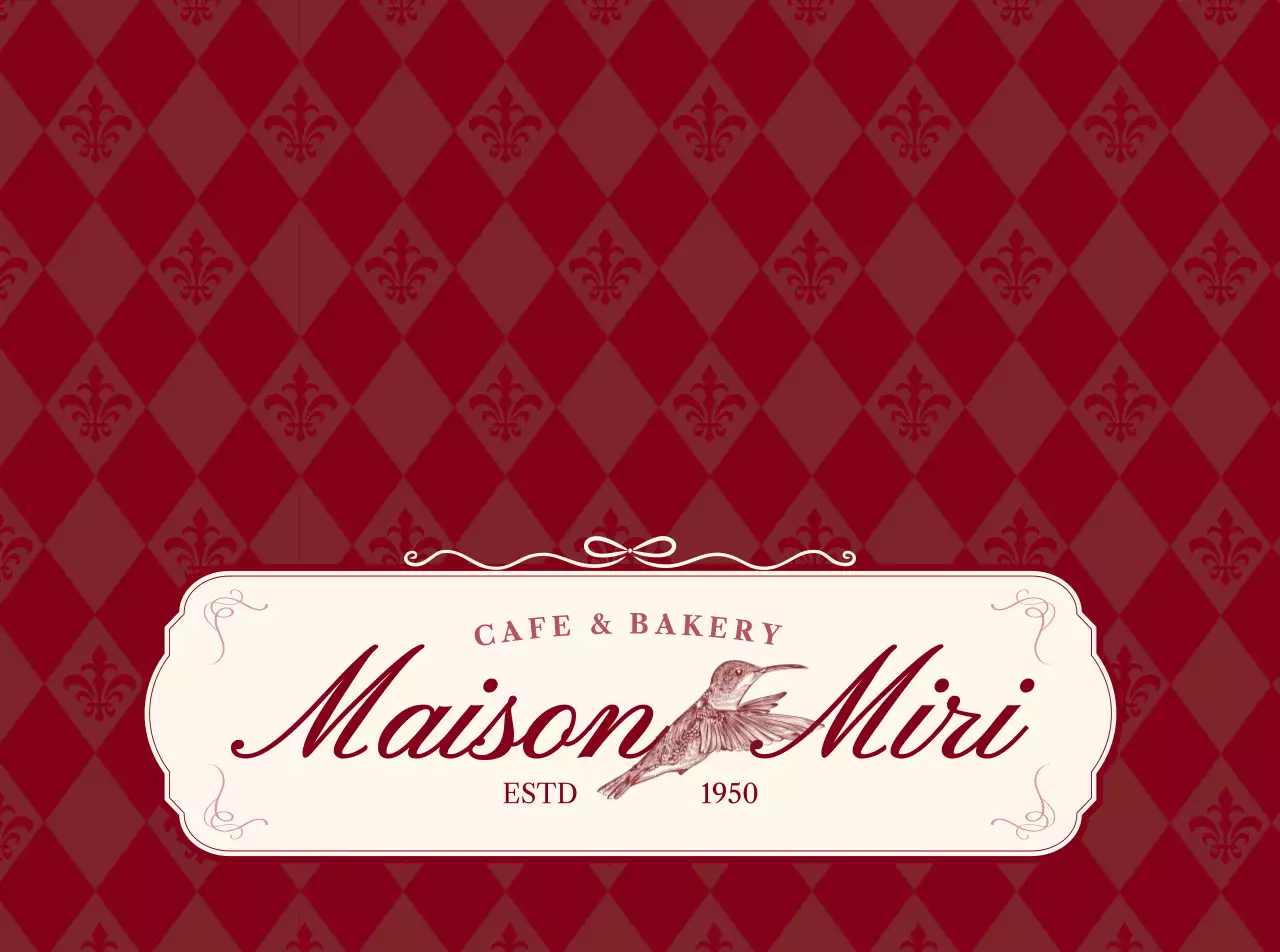 レッド クラシックなカフェ ロゴ 包装