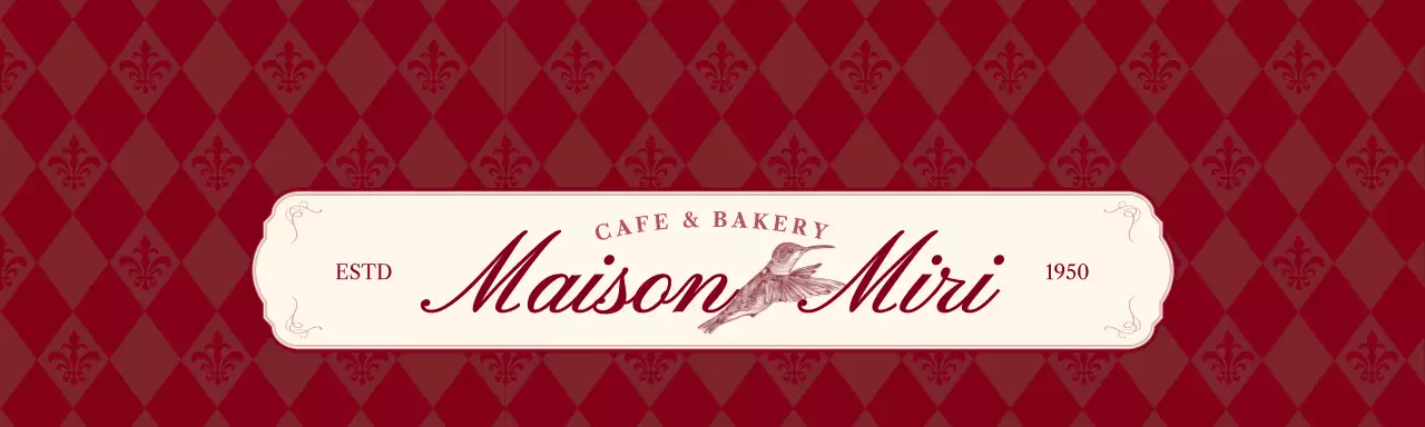 レッド クラシックなカフェ ロゴ 包装