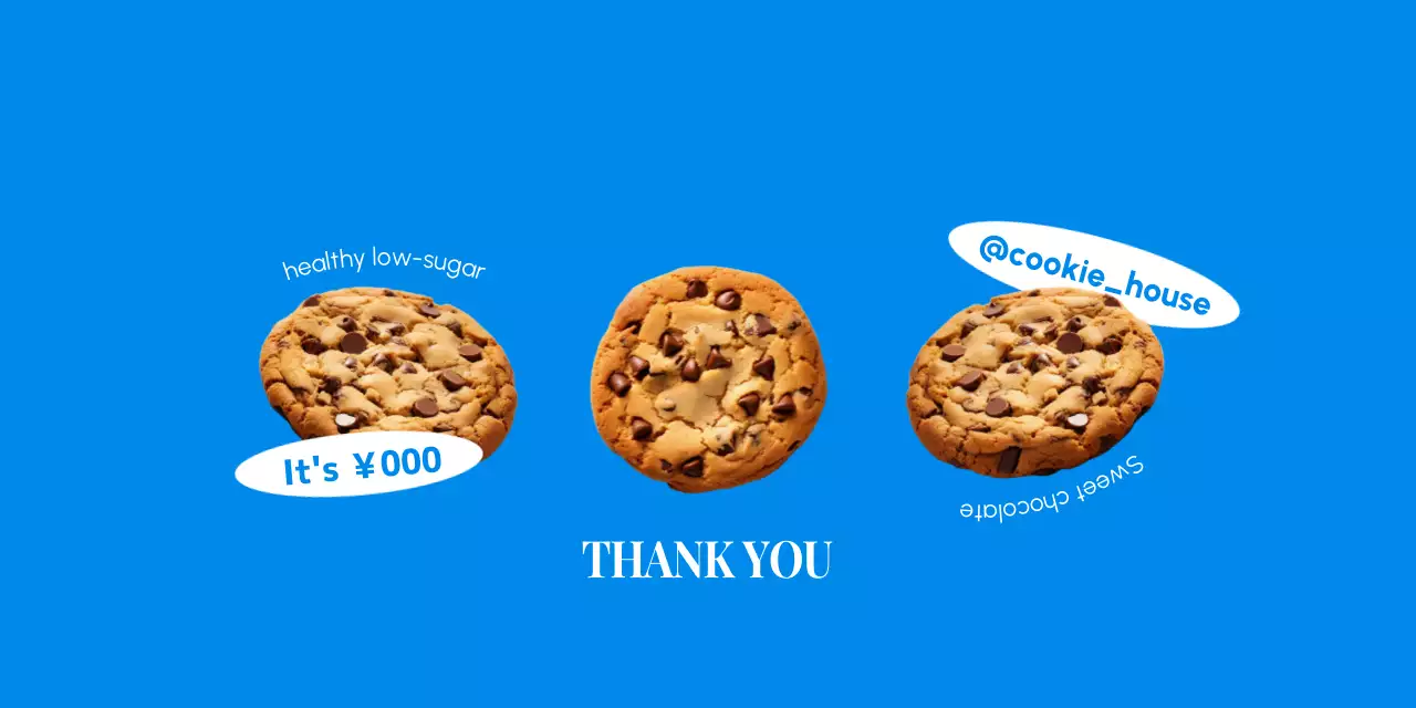 青 シンプル クッキー カフェ ロゴ 包装