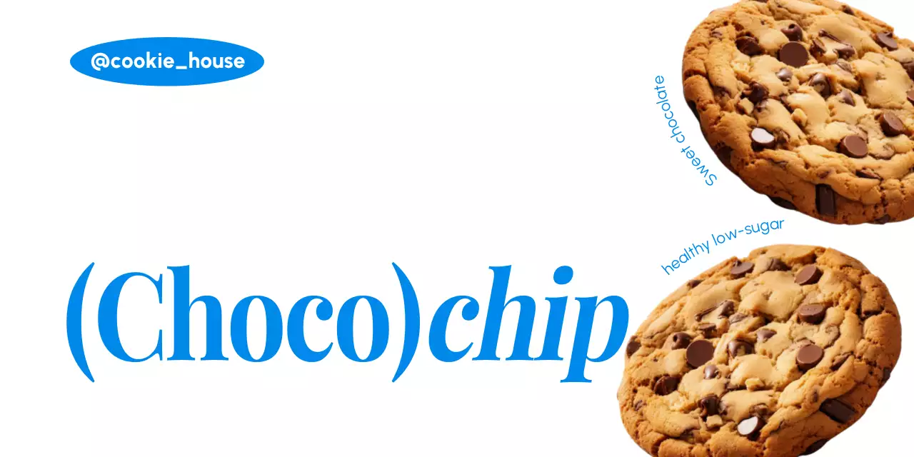 青 シンプル クッキー カフェ ロゴ 包装