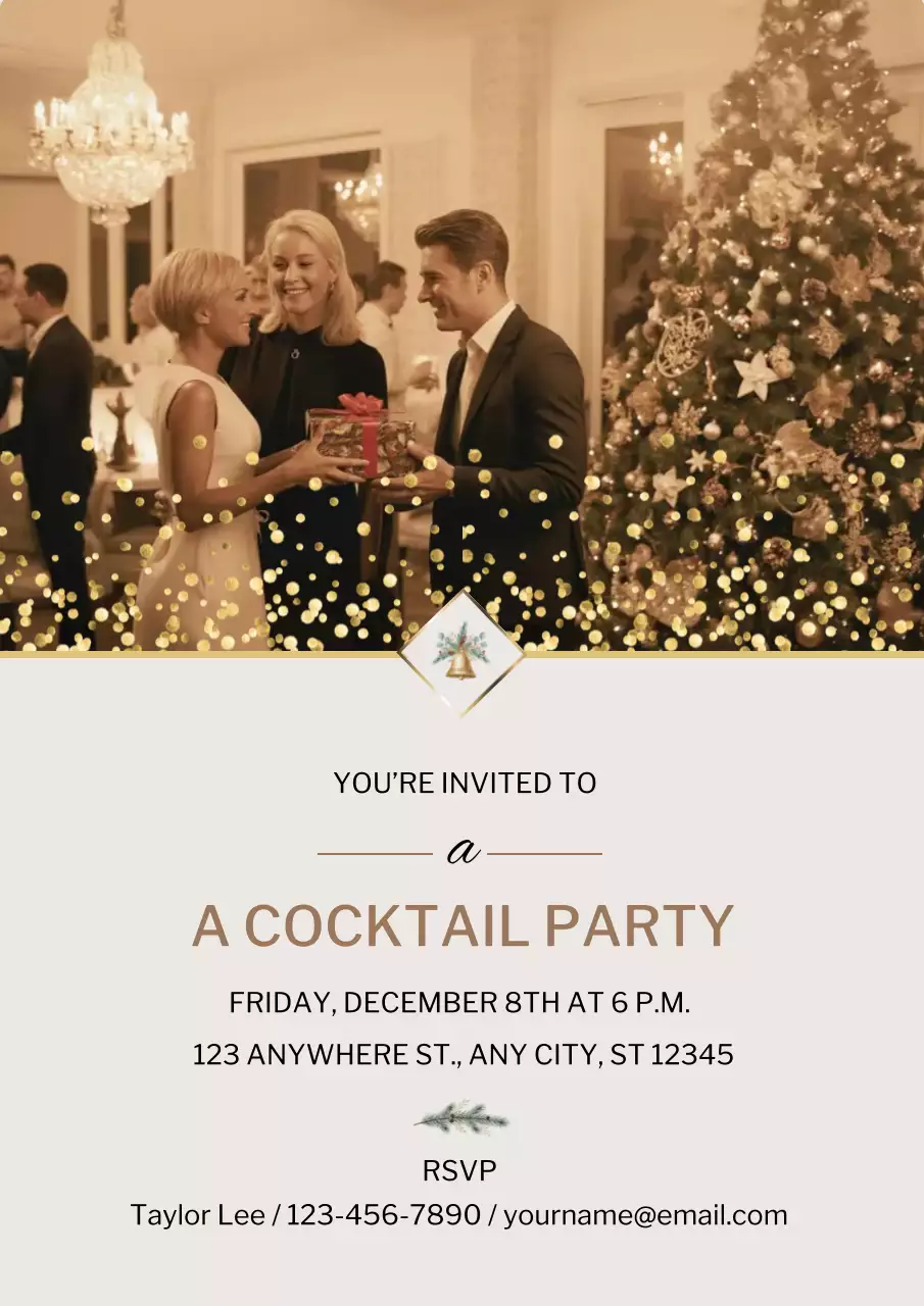 Gold Elegant Cocktail Invitation Poster