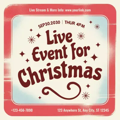 Red Retro Christmas Event Announcement Instagram Post