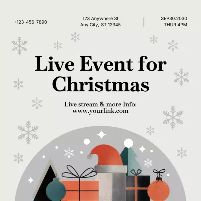 Grey Elegant Christmas Announcement Instagram Post