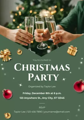 Green Elegant Party Invitation Poster