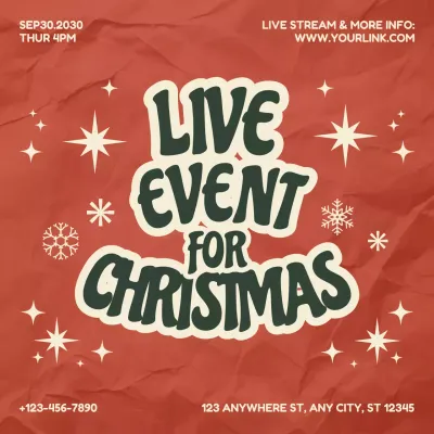 Red Retro Christmas Event Announcement Instagram Post