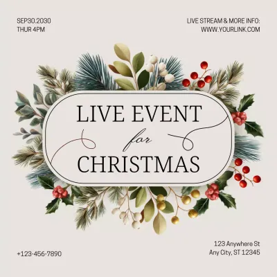 Beige Elegant Christmas Invitation Instagram Post