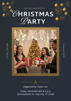 Navy Elegant Cocktail Invitation Poster