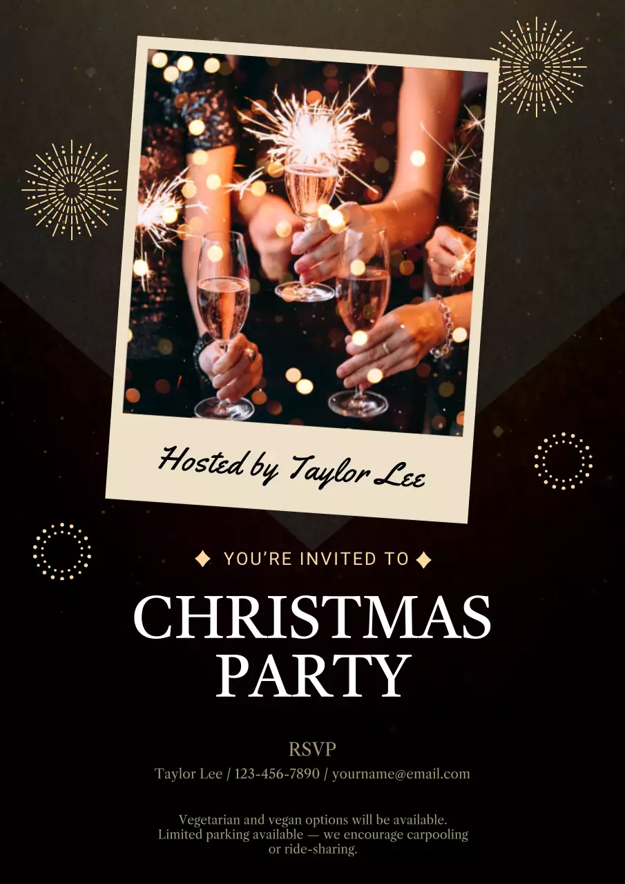 Gold Elegant Cocktail Party Invitation Poster