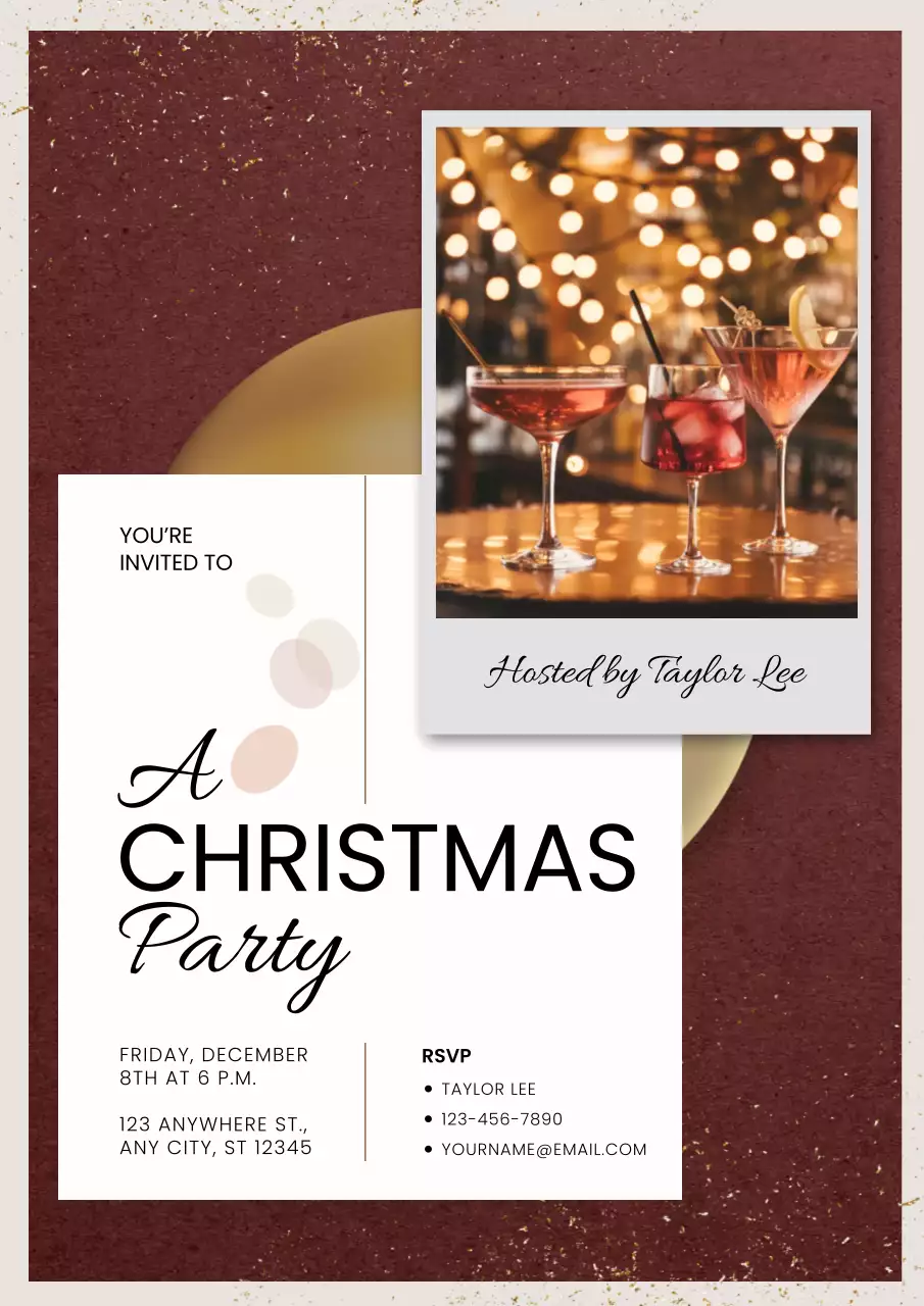 Beige Elegant Cocktail Party Invitation Poster