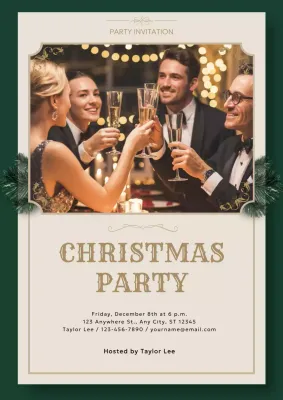 Green Elegant Cocktail Party Invitation Poster