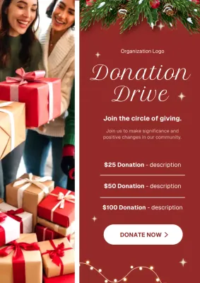 Colorful Modern Donation Web Poster