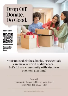 Beige Modern Community Event Announcement Poster