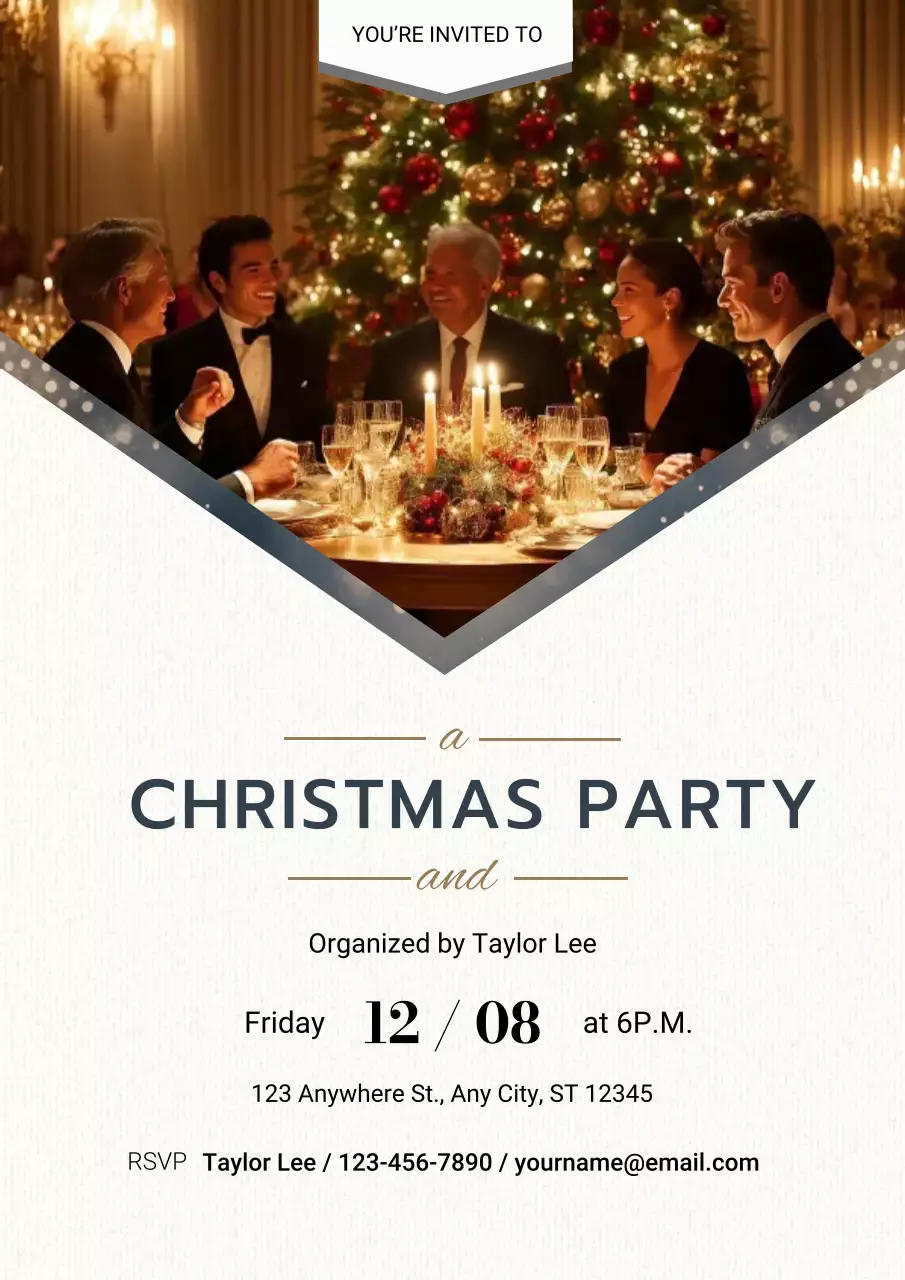 Navy Elegant Cocktail Invitation Poster