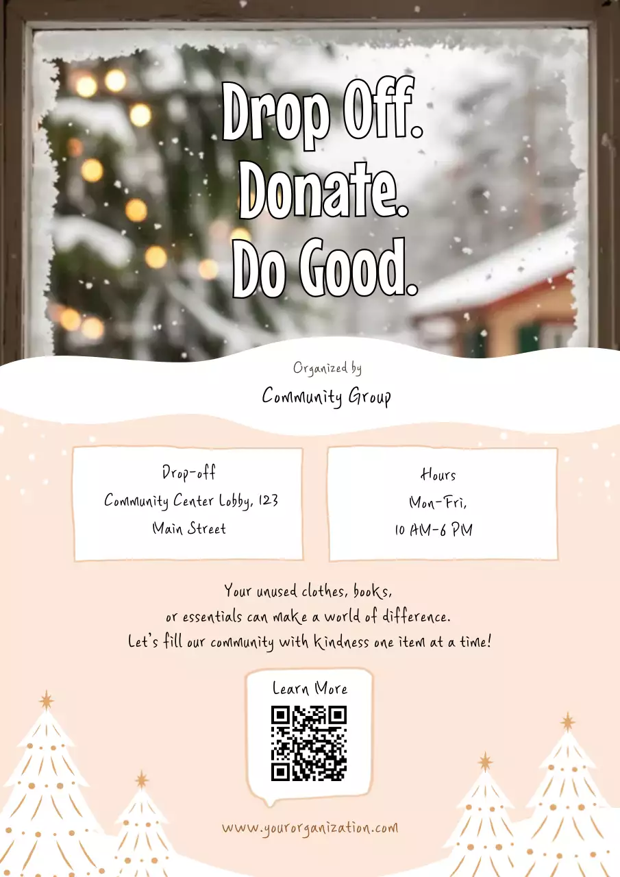 Beige Modern Donation Announcement Poster