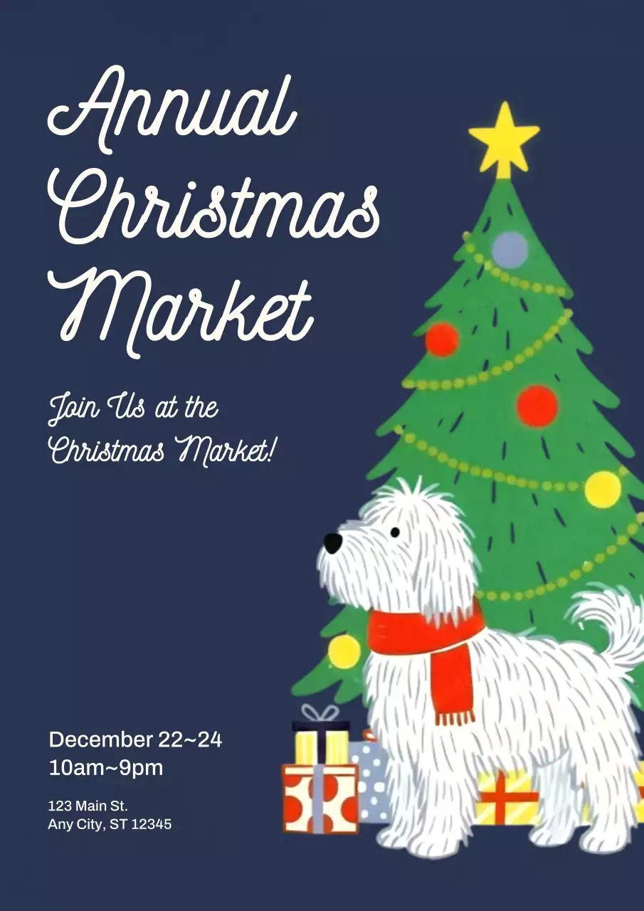 Navy Festive Holiday Event Poster