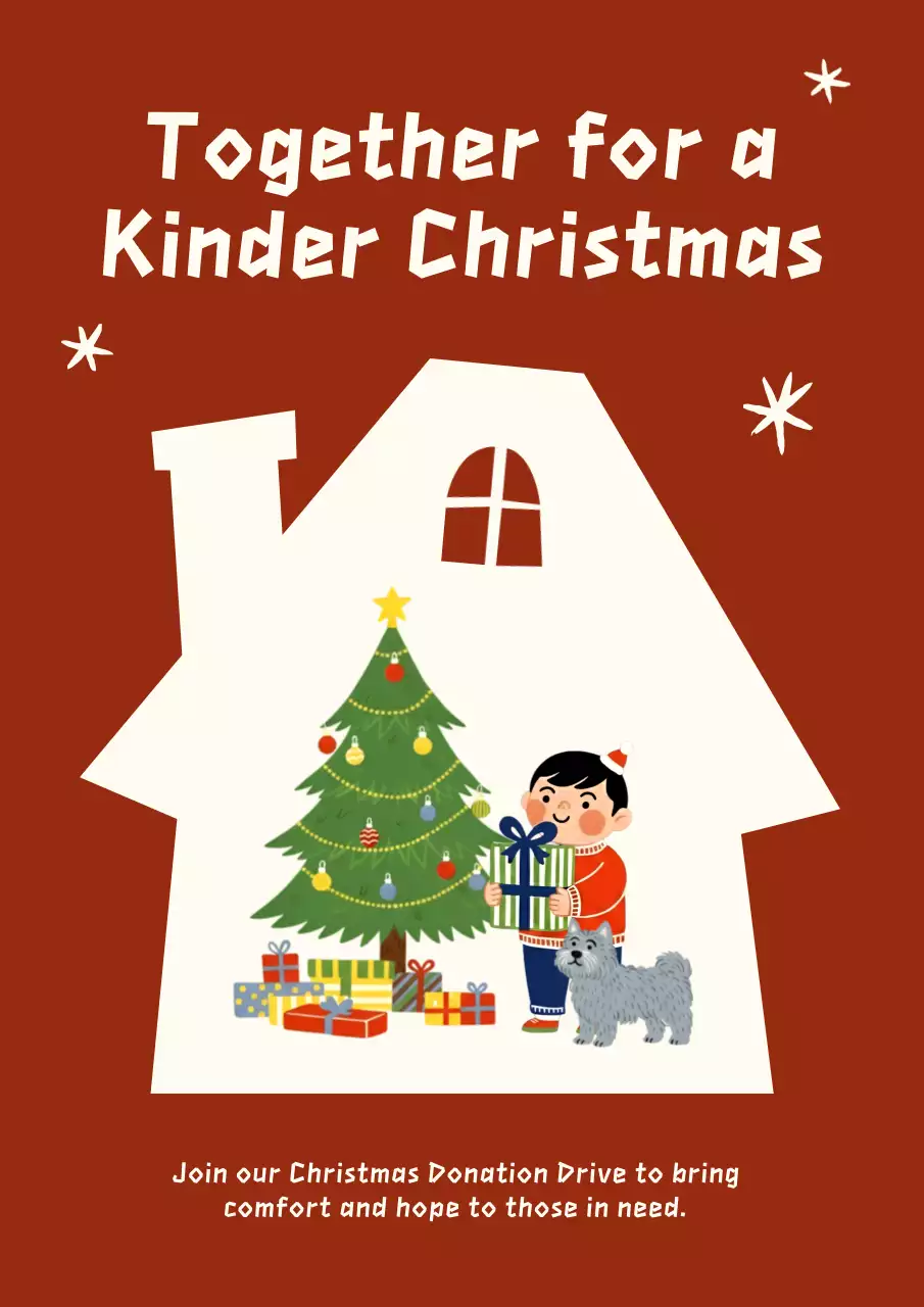 Red Simple Christmas Charity Poster