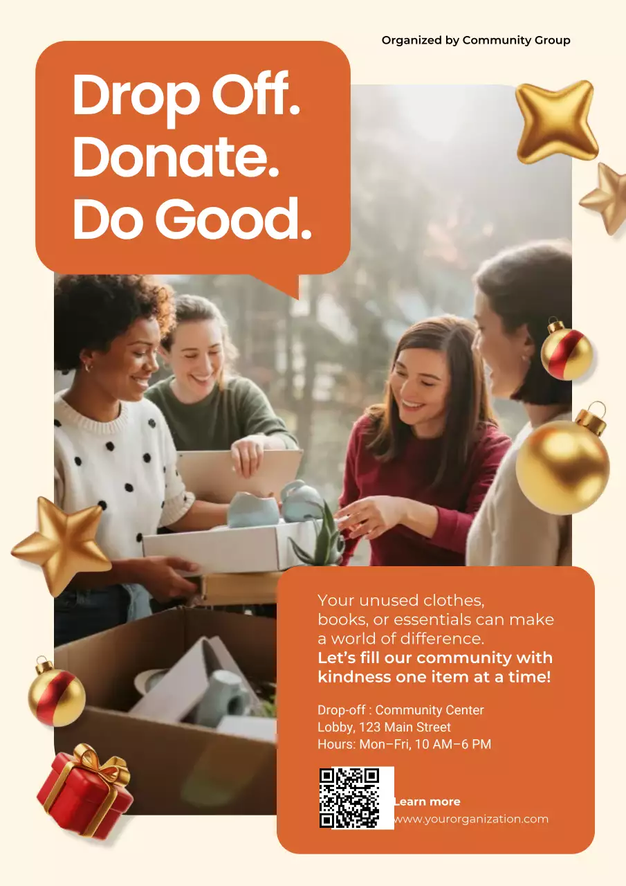 Gold Modern Community Promotion Poster