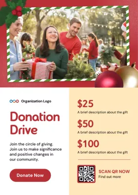 beige festive donation invitation