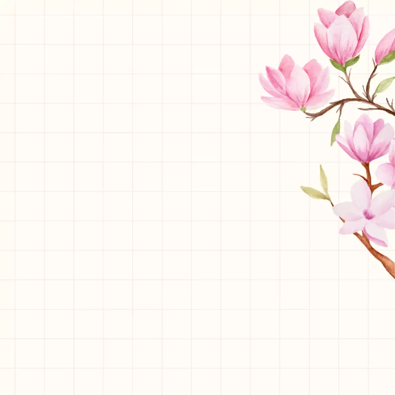 Desain alat tulis bunga merah muda musim semi