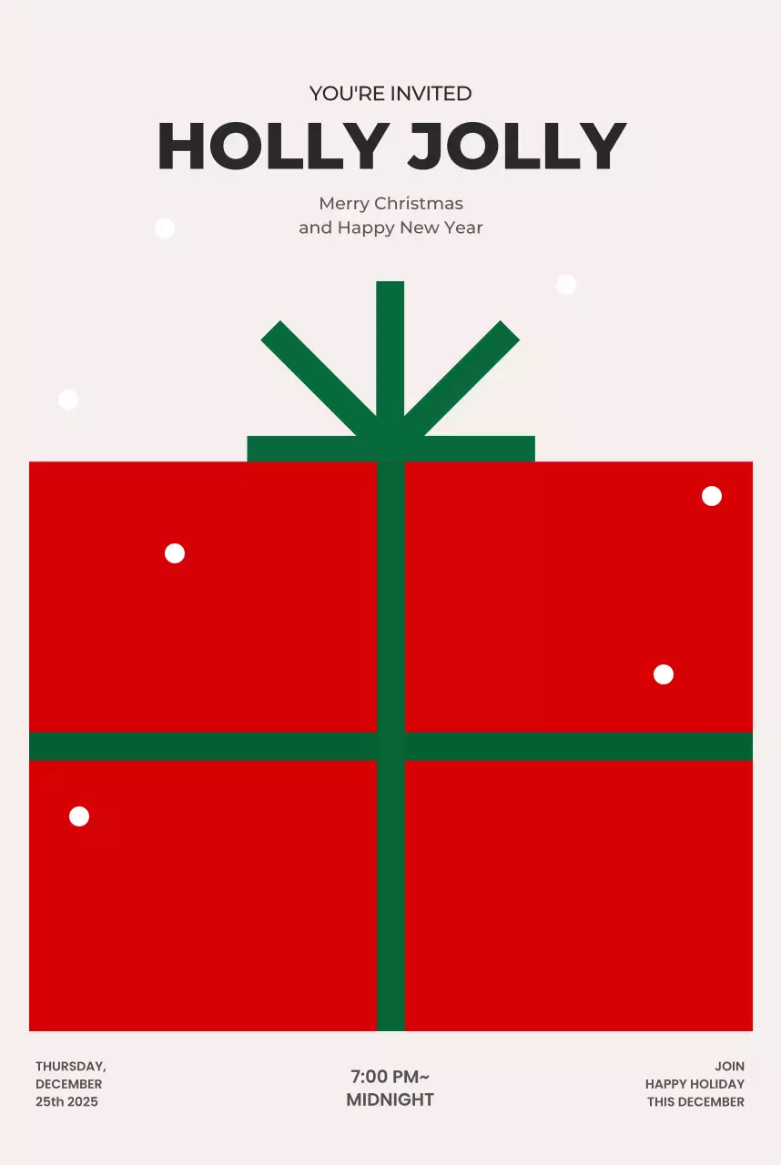 빨강 심플 크리스마스 초대장