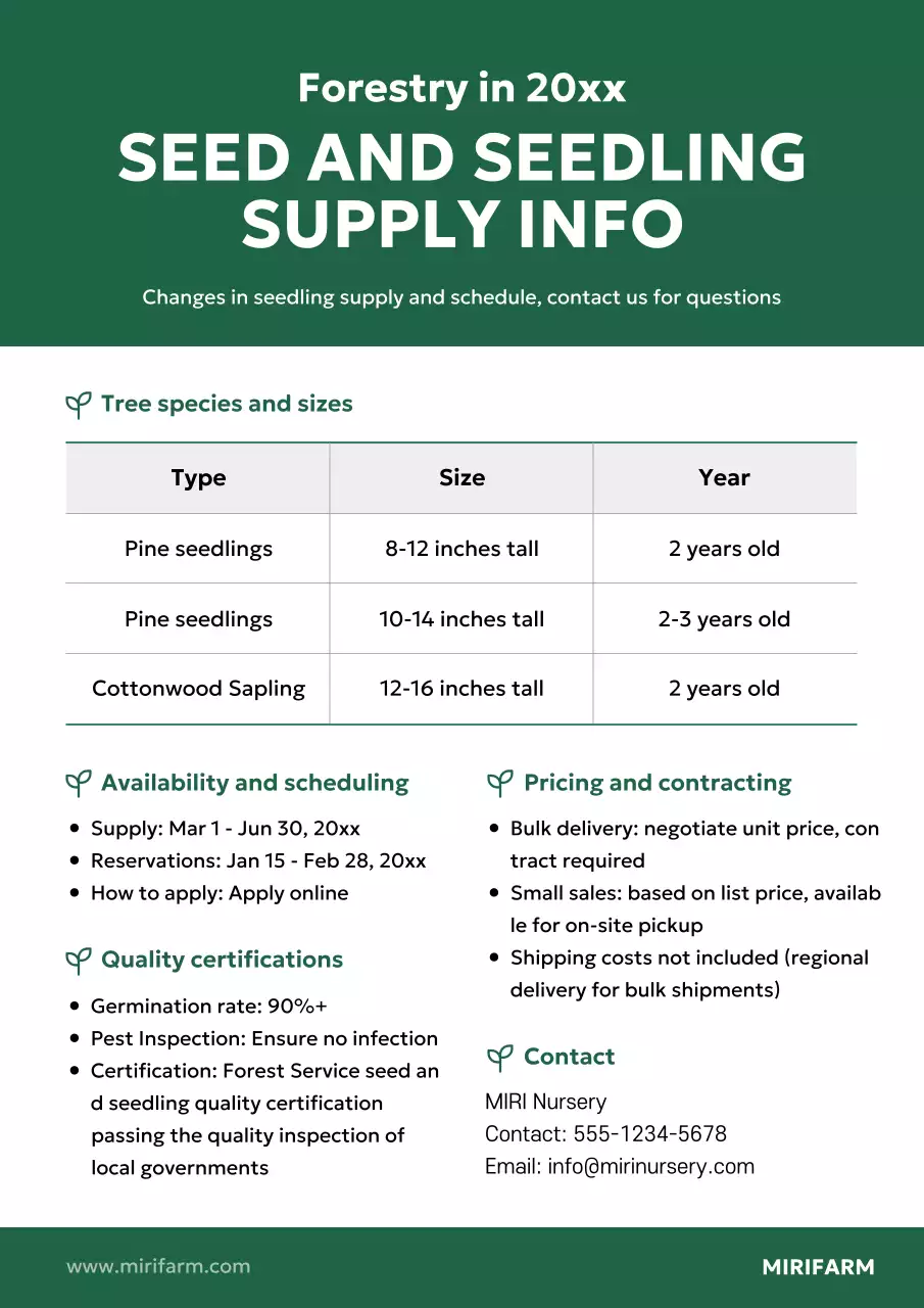 green modern forestry information