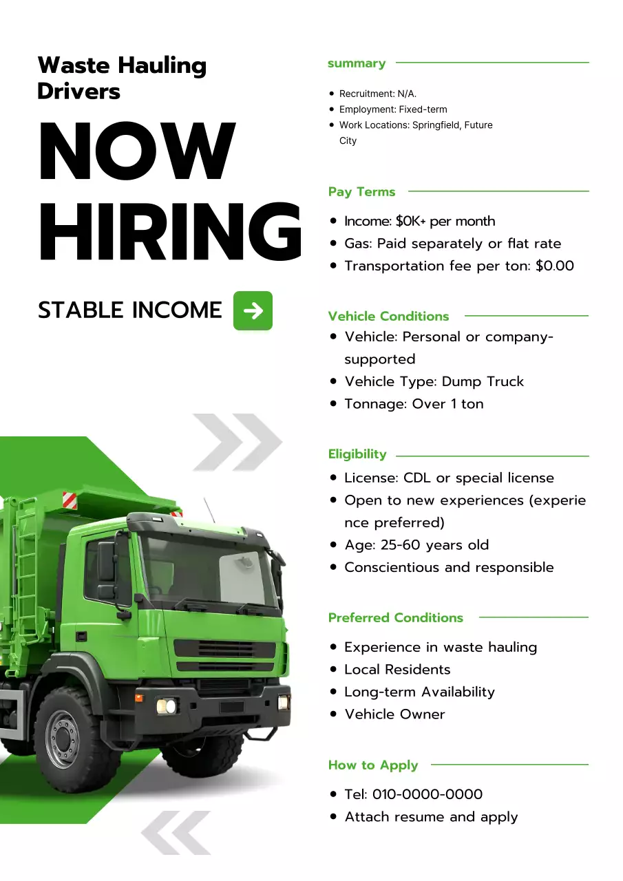 green modern job posting advertisement