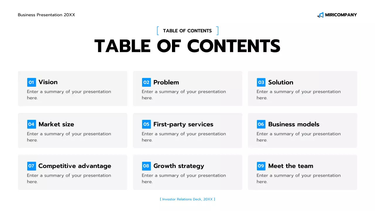 presentasi bisnis modern biru
