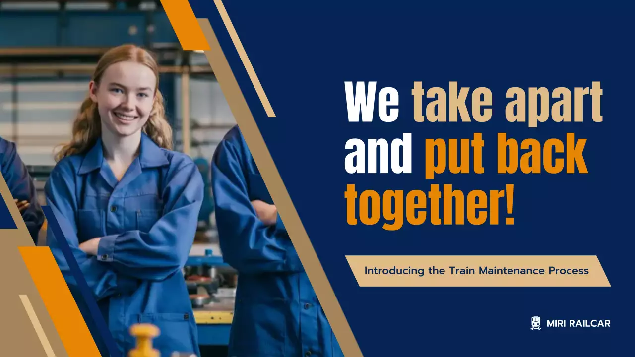 blue industrial train announcement