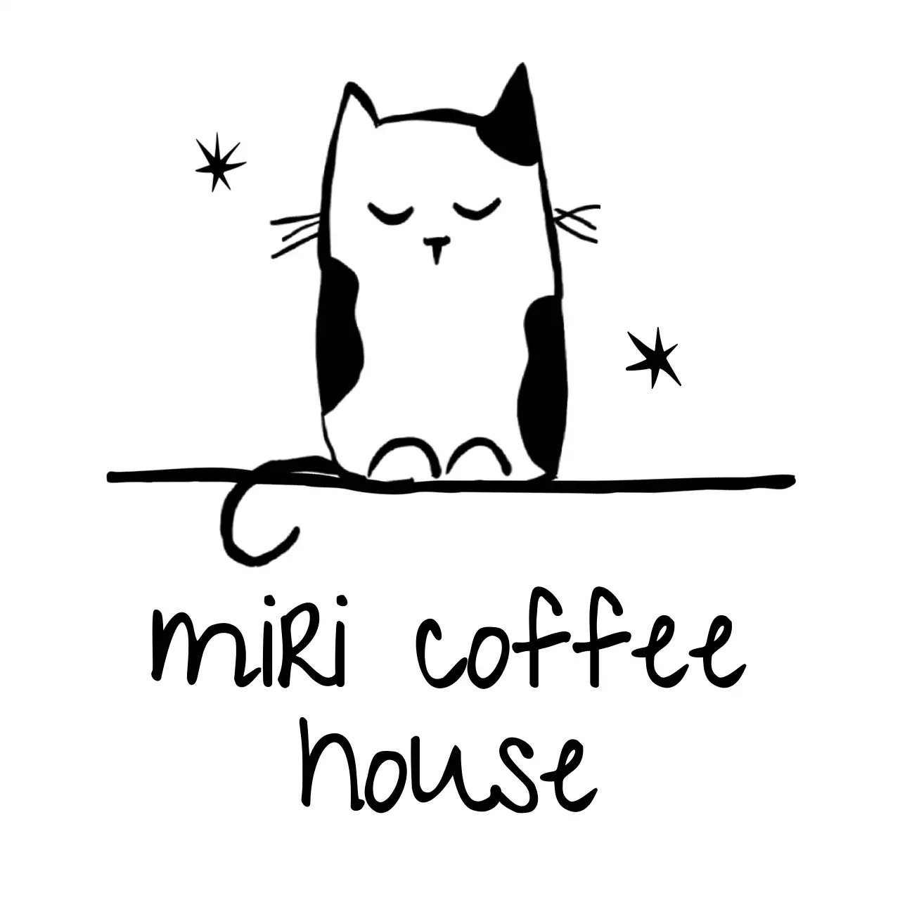 白黒 シンプル カフェ ロゴ イラストロゴ