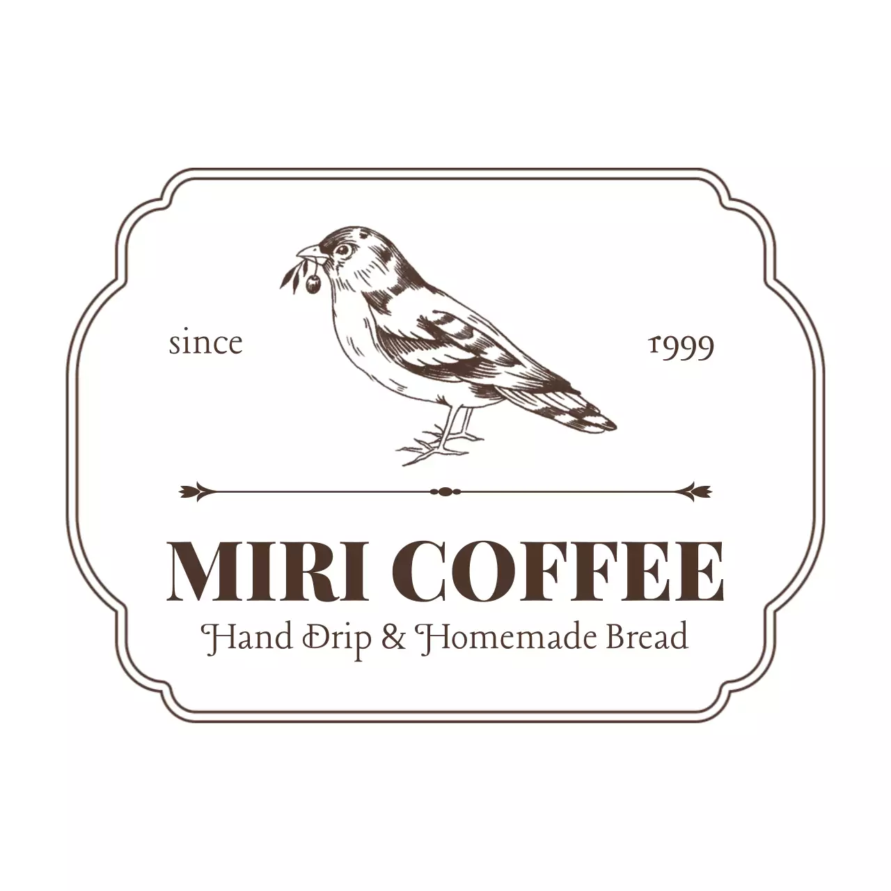 茶色 クラシック カフェ プラカップ シンボルロゴ