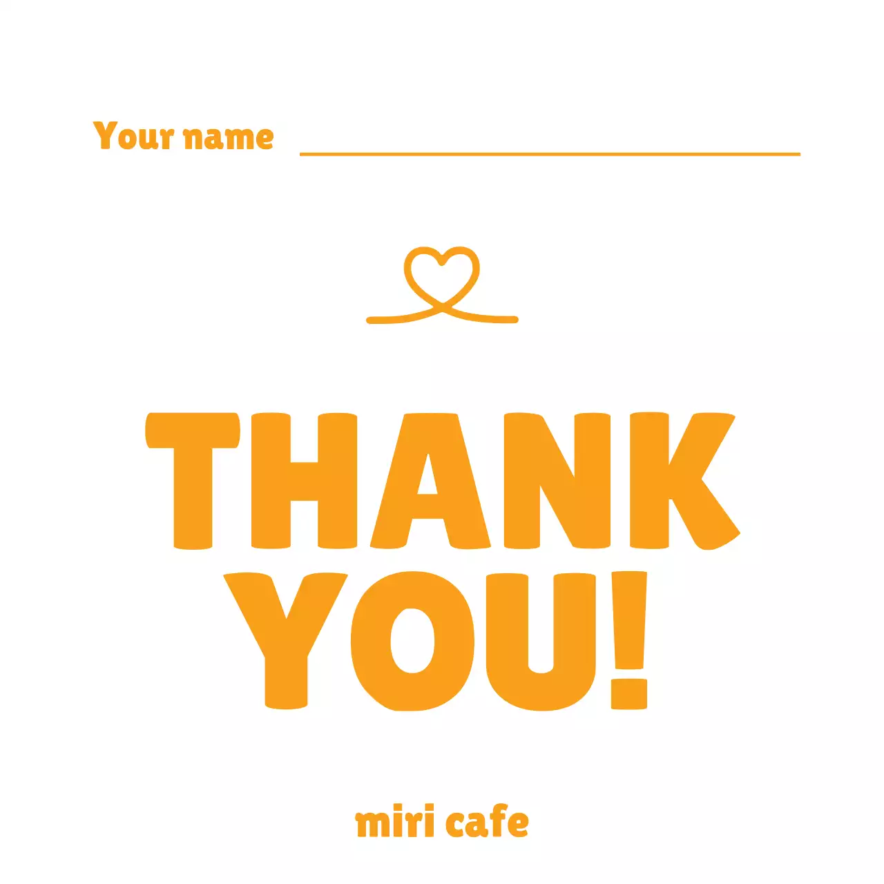 オレンジ シンプル サンキュー プラカップ