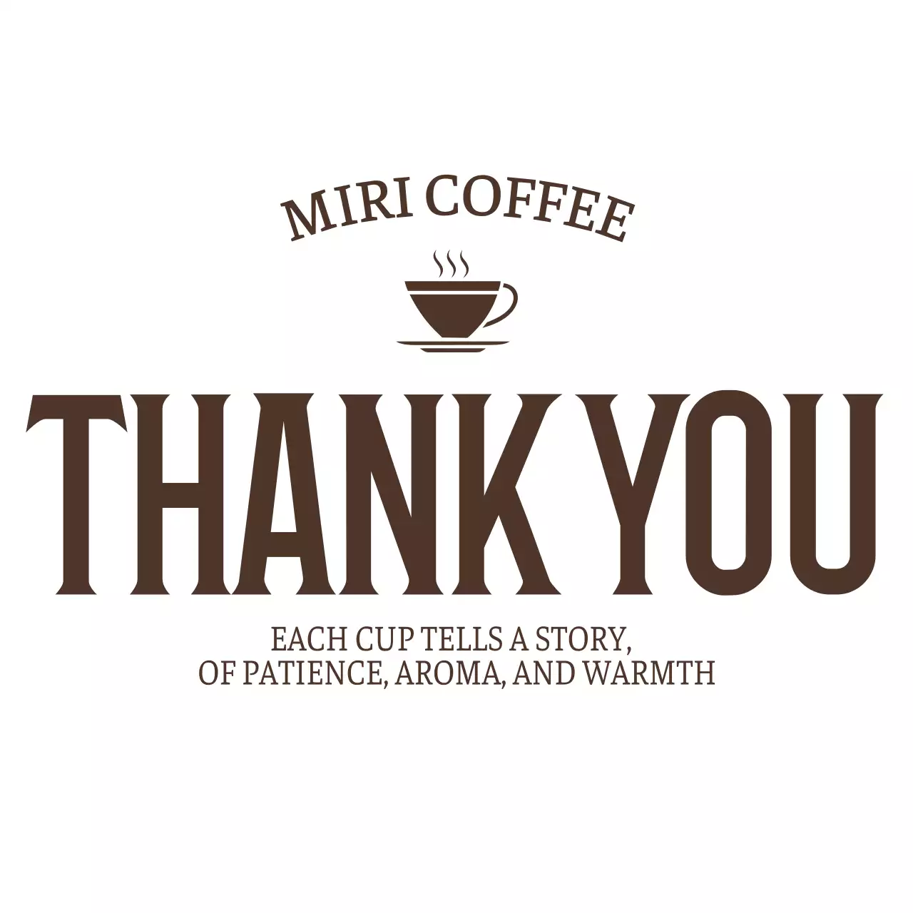 茶色 シンプル コーヒー ラベル サンキュー