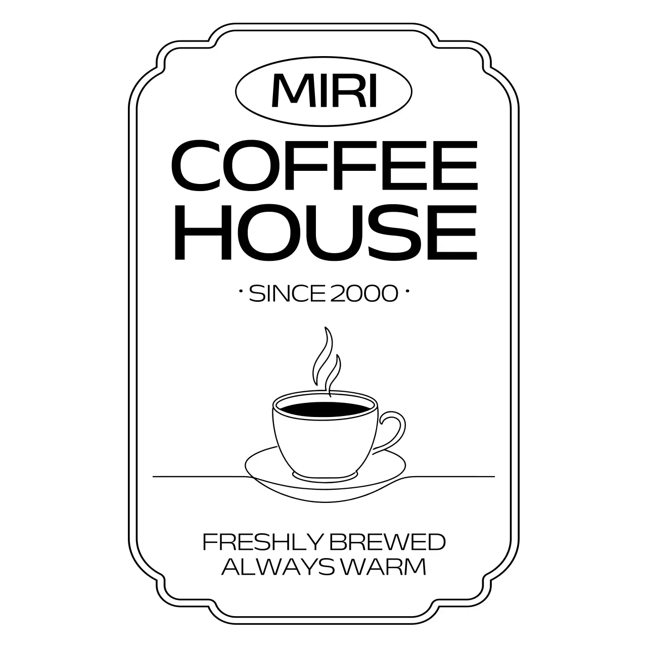 白黒 シンプル カフェ 看板 シンボルロゴ